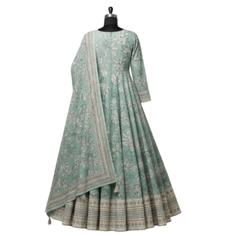 🌿 Premium Floral Anarkali with Dupatta – Elegance That Flows With Every Step